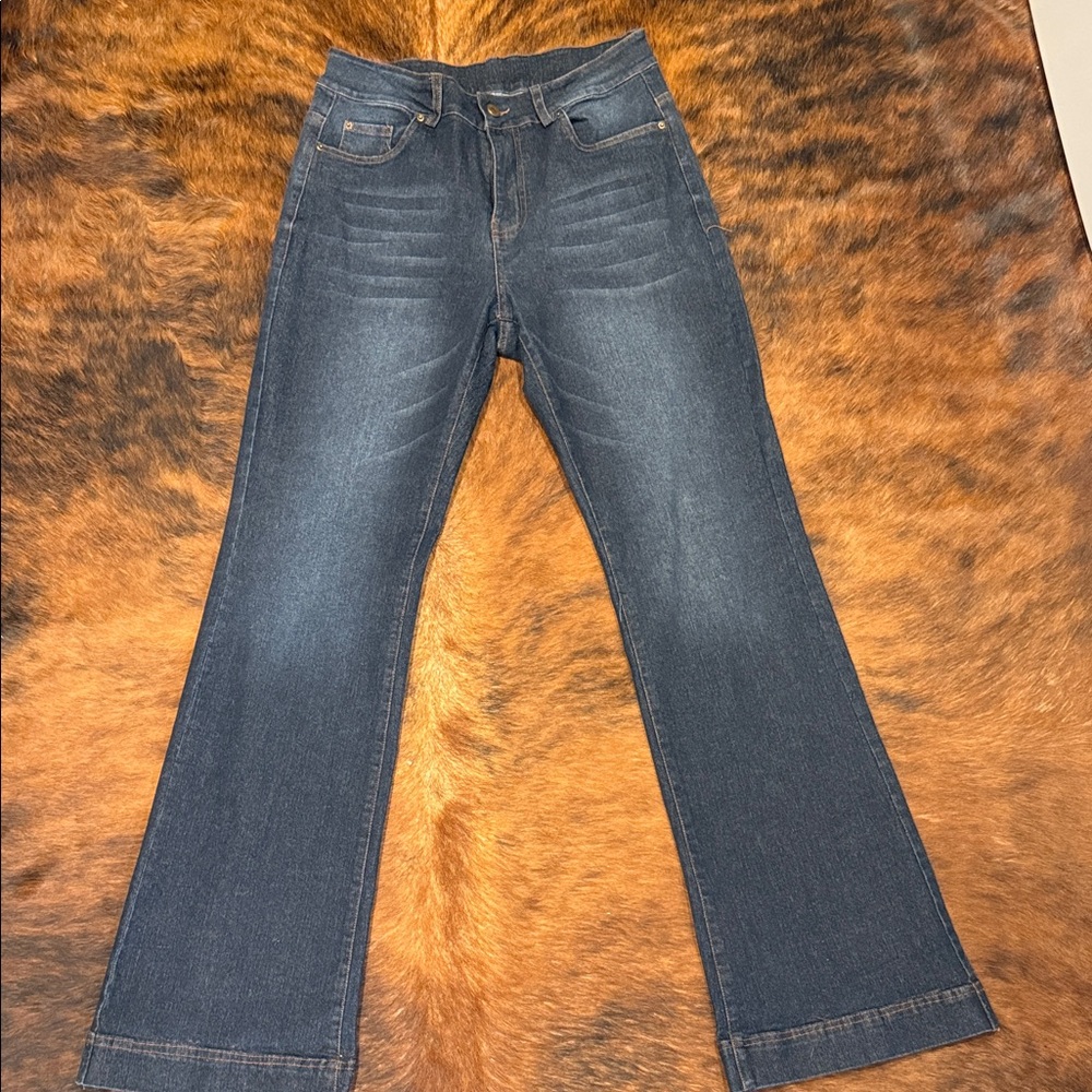 Dark wash trouser jeans